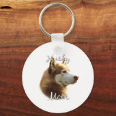 Siberische Husky (rood) Moeder 2 Sleutelhanger (Voorkant)