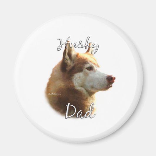 Siberische Husky (rood) Pap 2 Magneet (Voorkant)