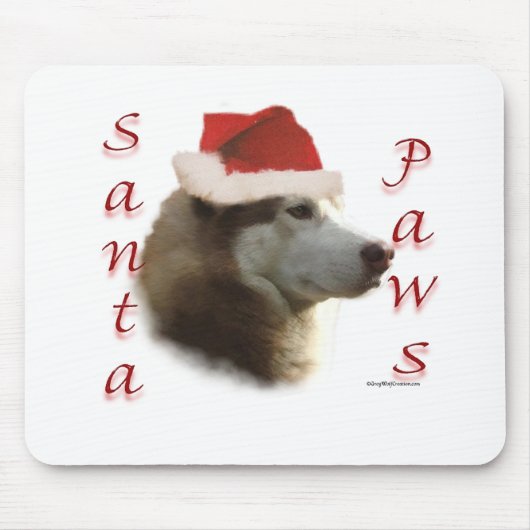 Siberische Husky Santa Paws Muismat (Voorkant)