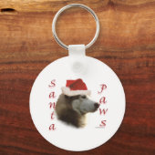 Siberische Husky Santa Paws Sleutelhanger (Voorkant)