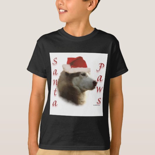 Siberische Husky Santa Paws T-shirt (Voorkant)