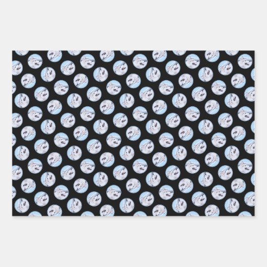 Siberische Husky Schilderij Zilver en Witte Hond A Inpakpapier Vel (Voorkant 3)