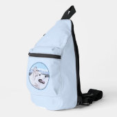 Siberische Husky Schilderij Zilver en Witte Hond A Sling Bag (Rechterhoek)