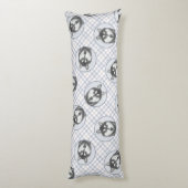 Siberische Husky Schilderij Zwart-wit Dog Art Lichaamskussen (Achterkant (Verticaal))