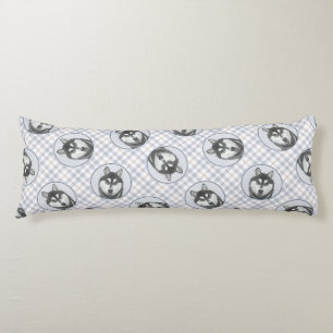 Siberische Husky Schilderij Zwart-wit Dog Art Lichaamskussen