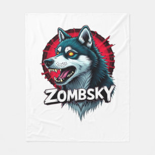 Siberische Husky Sibe Zombie Hond Halloween Essent Fleece Deken