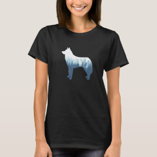 Siberische Husky Silhouet Hond Buiten Natuur T-shirt