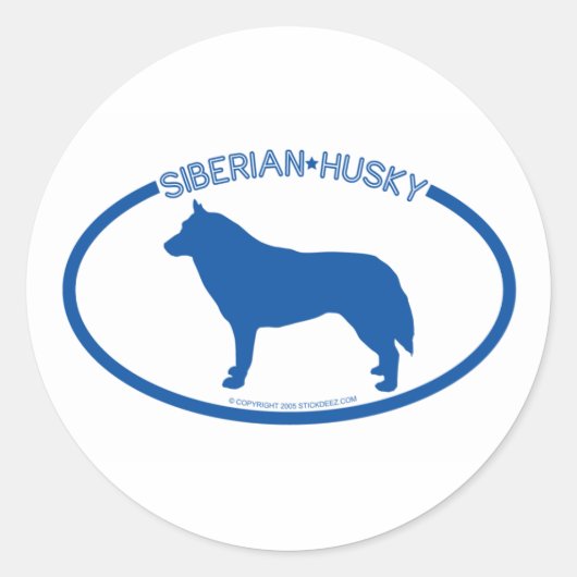 Siberische Husky Silhouet Sticker (Voorkant)