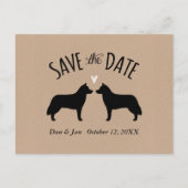 Siberische Husky Silhouetten Bruiloft Save the Dat Aankondigingskaart (Voorkant)