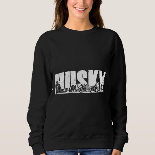 Siberische Husky Sled Dog Pack met Eskimo Trui (Voorkant)