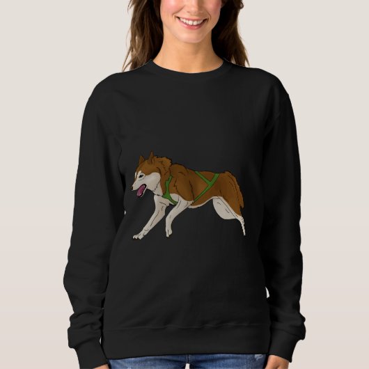 Siberische Husky slee hond rood Trui (Voorkant)