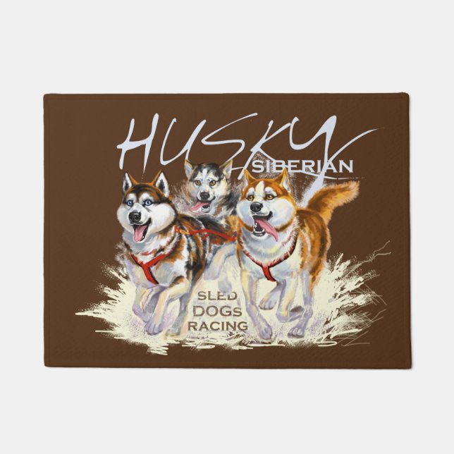 siberische husky slond deurmat (Voorkant)