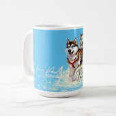 siberische husky slond dogs koffiemok (Voorkant links)