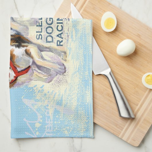 siberische husky slond theedoek (Quarter Fold)