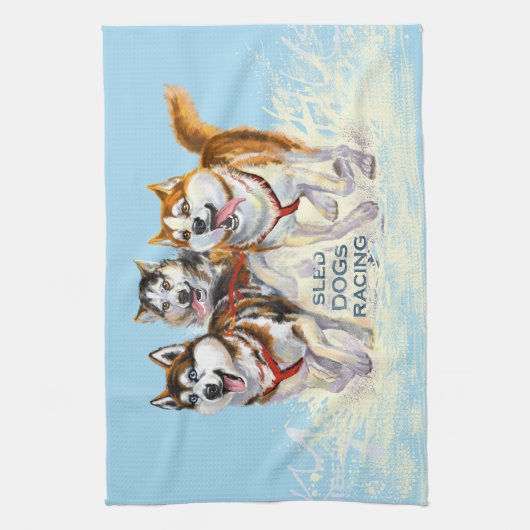 siberische husky slond theedoek (Verticaal)