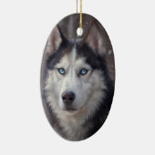 Siberische Husky Snow Keramisch Ornament (Rechts)