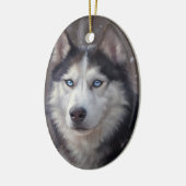 Siberische Husky Snow Keramisch Ornament (Links)