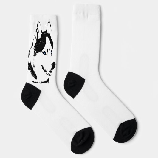 Siberische Husky Soks Customize Husky Hondsokken Sokken (Rechts)