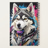 Siberische Husky Splash Planner (Achterkant)