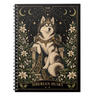 Siberische Husky, Starlit Tarot Kunst Notitieboek