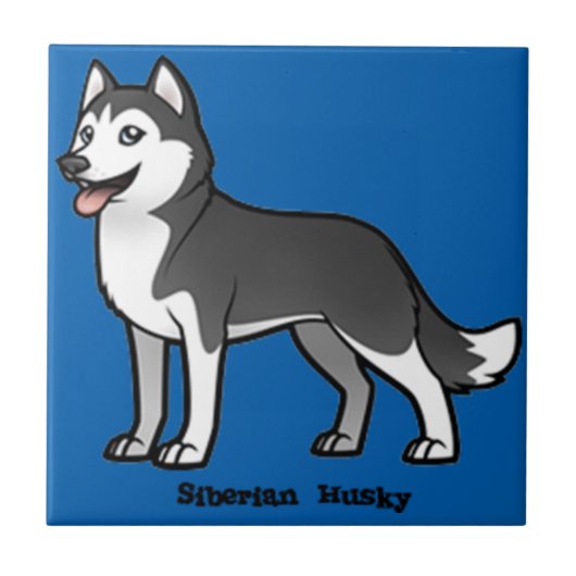 Siberische Husky Tegeltje (Voorkant)