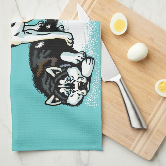 siberische husky theedoek (Quarter Fold)