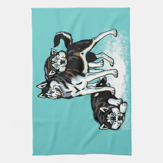 siberische husky theedoek (Verticaal)