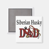 Siberische Husky Vader Cadeaus Magneet (Voorkant / Achterkant)