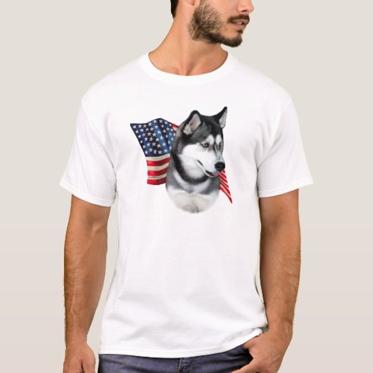 Siberische Husky Vlag T-shirt (Voorkant)