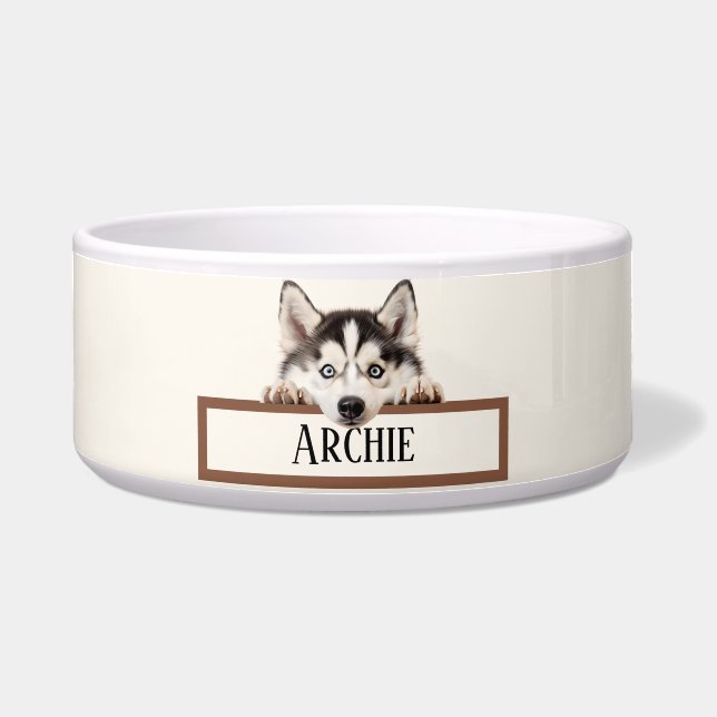 Siberische Husky Voerbakje (Voorkant)