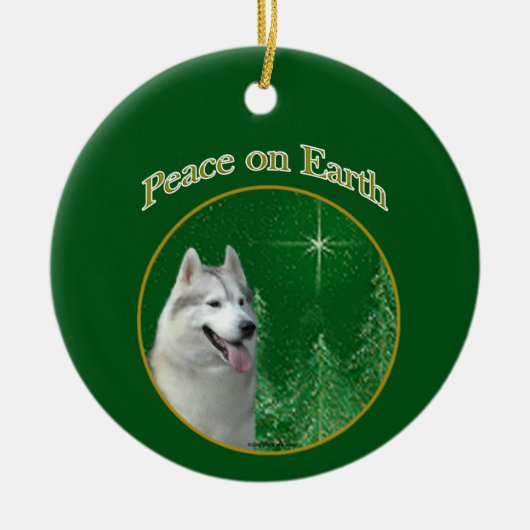 Siberische Husky vrede Keramisch Ornament (Voorkant)
