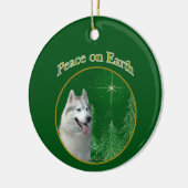 Siberische Husky vrede Keramisch Ornament (Links)