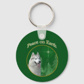 Siberische Husky vrede Sleutelhanger (Achterkant)