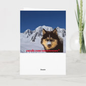 Siberische Husky Wenskaart Kaart (Achterkant)
