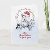Siberische Husky Winter Familie Foto Vrolijk Kerst Kaart (Voorkant)