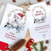 Siberische Husky Winter Familienaam Paar Foto Feestdagenkaart
