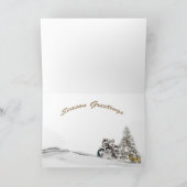 Siberische Husky Winter Scene Feestdagen Kaart (Binnen)