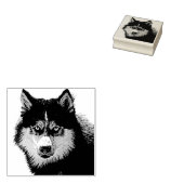 Siberische Husky Wood Art Stamp Rubberstempel (Gestempeld)