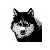 Siberische Husky Wood Art Stamp Rubberstempel (Afrduk)