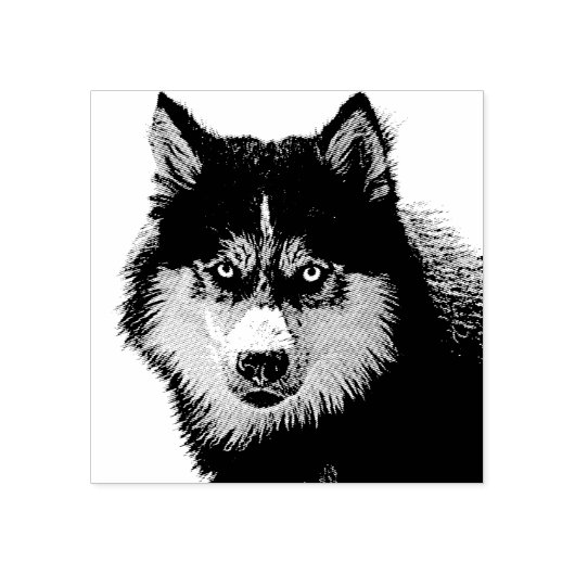 Siberische Husky Wood Art Stamp Rubberstempel (Afrduk)