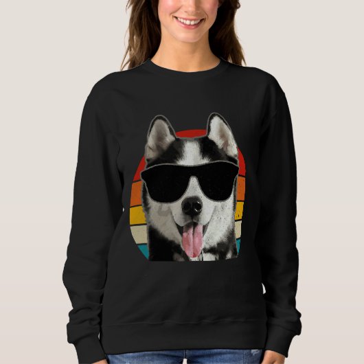 Siberische Husky Zonnebril Grappig Trui (Voorkant)