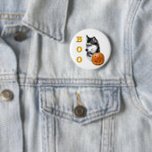 Siberische Husky (zwart) Boo Ronde Button 5,7 Cm (In situ)