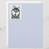 Siberische Husky (zwart en wit) schilderende hond  (Voorkant / Achterkant)