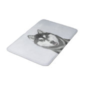 Siberische Husky (zwart en wit) schilderende hond Badmat (Gekanteld)