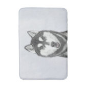 Siberische Husky (zwart en wit) schilderende hond Badmat (Voorkant Verticaal)