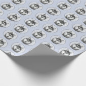 Siberische Husky (zwart en wit) schilderende hond Cadeaupapier (Hoek)