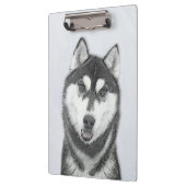 Siberische Husky (zwart en wit) schilderende hond  Klembord (Links)