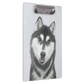 Siberische Husky (zwart en wit) schilderende hond  Klembord (Rechts)