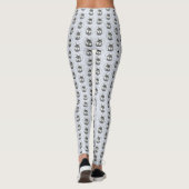 Siberische Husky (zwart en wit) schilderende hond Leggings (Achterkant)