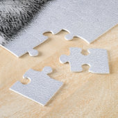 Siberische Husky (zwart en wit) schilderende hond  Legpuzzel (Zijkant)